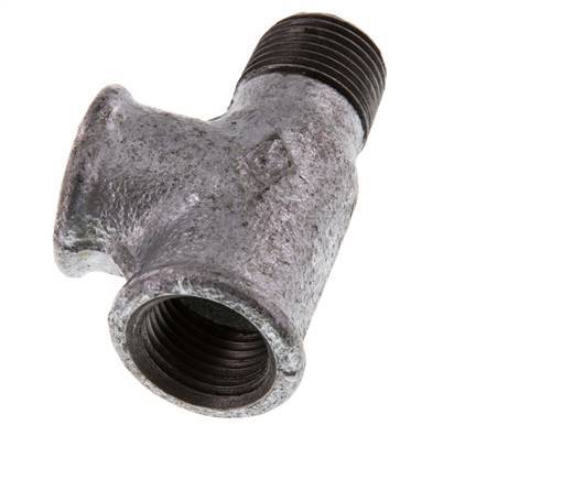 R 1/2'' x Rp 1/2'' M/F Zinc plated Cast iron Tee 25 Bar [2 Pieces]