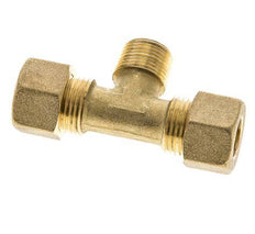 R 3/8'' Male x 12mm Brass Tee Compression Fitting 75 Bar DIN EN 1254-2