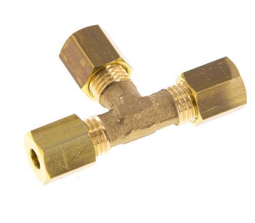 racor de compresión en T de latón de 4mm 150 Bar DIN EN 1254-2