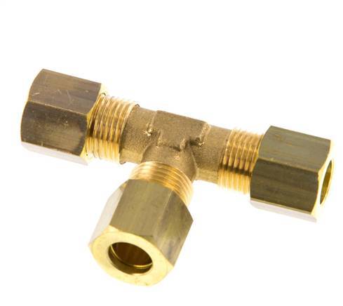 racor de compresión en T de latón de 8mm 135 Bar DIN EN 1254-2