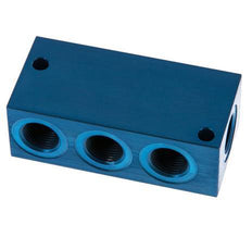 4xG Bloque distribuidor de aluminio de 3/8'' de una cara de 16 barras