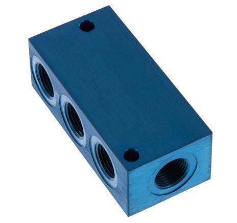 4xG Bloque distribuidor de aluminio de 3/8'' de una cara de 16 barras