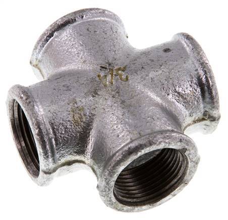 Rp 3/4'' Female Zinc plated Cast iron Cross 25 Bar