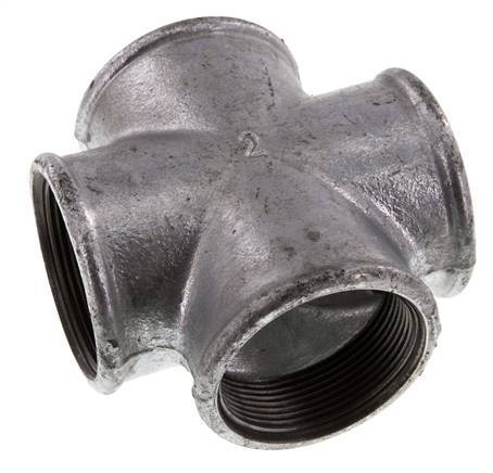 Rp 2'' Female Zinc plated Cast iron Cross 25 Bar