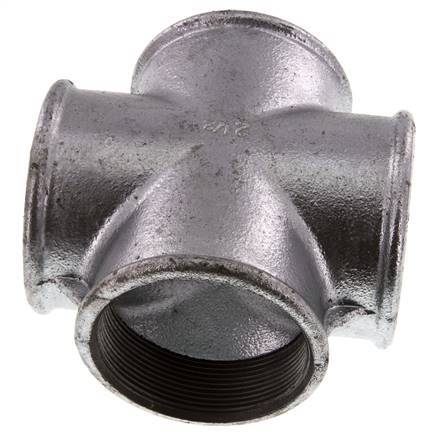 Rp 2 1/2'' Female Zinc plated Cast iron Cross 25 Bar