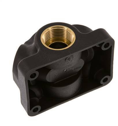 G 3/4'' x G 1/2'' Empalme de plástico de 4 vías con orificio pasante 15 Bar