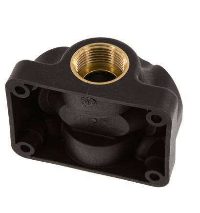 G 3/4'' x G 1/2'' Empalme de plástico de 4 vías con orificio pasante 15 Bar