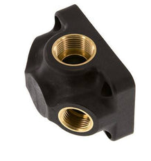 G 3/4'' x G 1/2'' Empalme de plástico de 4 vías con orificio pasante 15 Bar