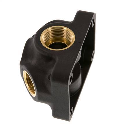 G 3/4'' x G 1/2'' Empalme de plástico de 4 vías con orificio pasante 15 Bar