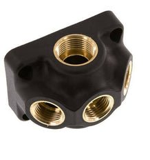 G 3/4'' x G 1/2'' Empalme de aire de plástico de 4 vías montado en la pared sin agujero pasante 15 Bar