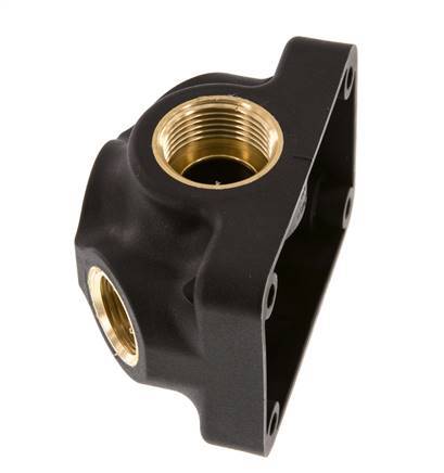 G 3/4'' x G 1/2'' Empalme de aire de plástico de 4 vías montado en la pared sin agujero pasante 15 Bar