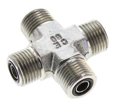 UN 11/16''-16 Male Zinc plated Steel Cross ORFS 630 Bar - Hydraulic
