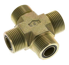 UN 1-3/16''-12 Male Zinc plated Steel Cross ORFS 400 Bar - Hydraulic