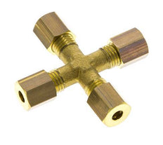racor de compresión en cruz de latón de 4 mm DIN EN 1254-2