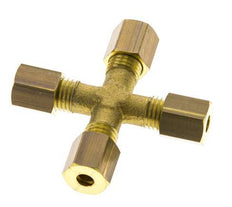 racor de compresión en cruz de latón de 4 mm DIN EN 1254-2