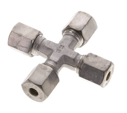 6S Stainless steel Cross Compression Fitting 630 Bar DIN 2353