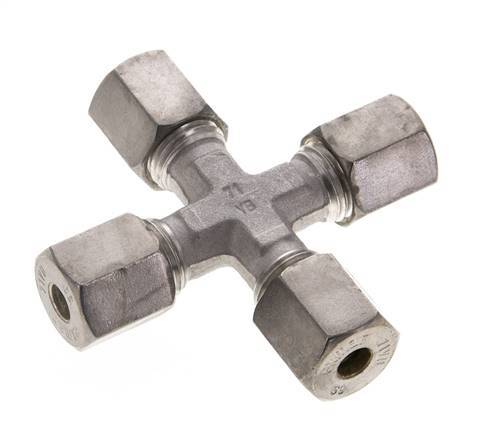 6S Stainless steel Cross Compression Fitting 630 Bar DIN 2353