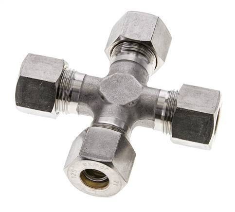 12S Stainless steel Cross Compression Fitting 630 Bar DIN 2353