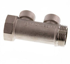 G 1'' x 2xG 1/2'' F/M/F Nickel plated Brass Distributor pipes 10 Bar