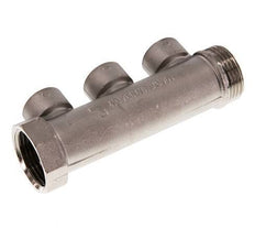 G 1'' x 3xG 1/2'' F/M/F Tubos distribuidores de latón niquelado 10 Bar
