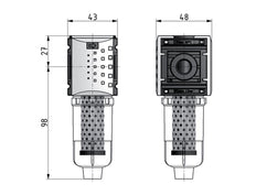 Activated Carbon Filter G1/4'' 470 l/min Without Drainage Metal Futura 0