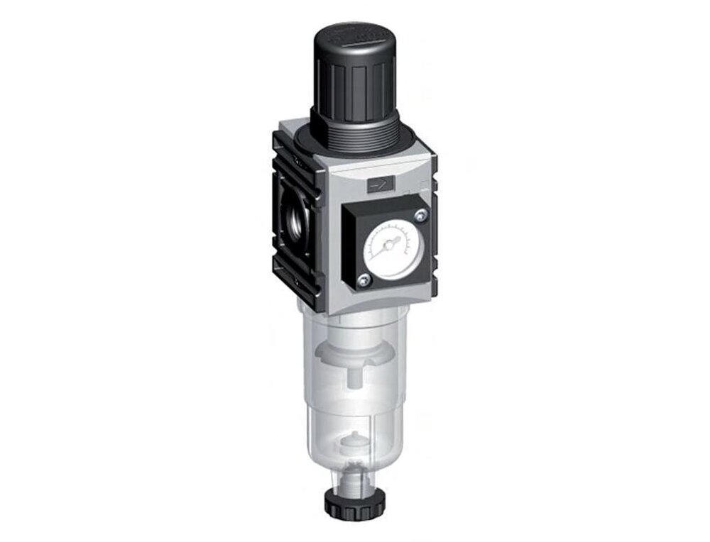 Filter-Regulator G1/4'' 1000 l/min 0.2-4.0bar/3-58psi Semi-Auto 40 mm Pressure Gauge Metal Futura 0