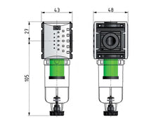 Pre-Filter 0.3microns G1/4'' 140 l/min Semi-Auto Metal Futura 0