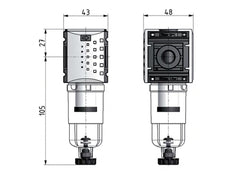 Microfilter 0.01microns G1/4'' 190 l/min Auto Metal Futura 0
