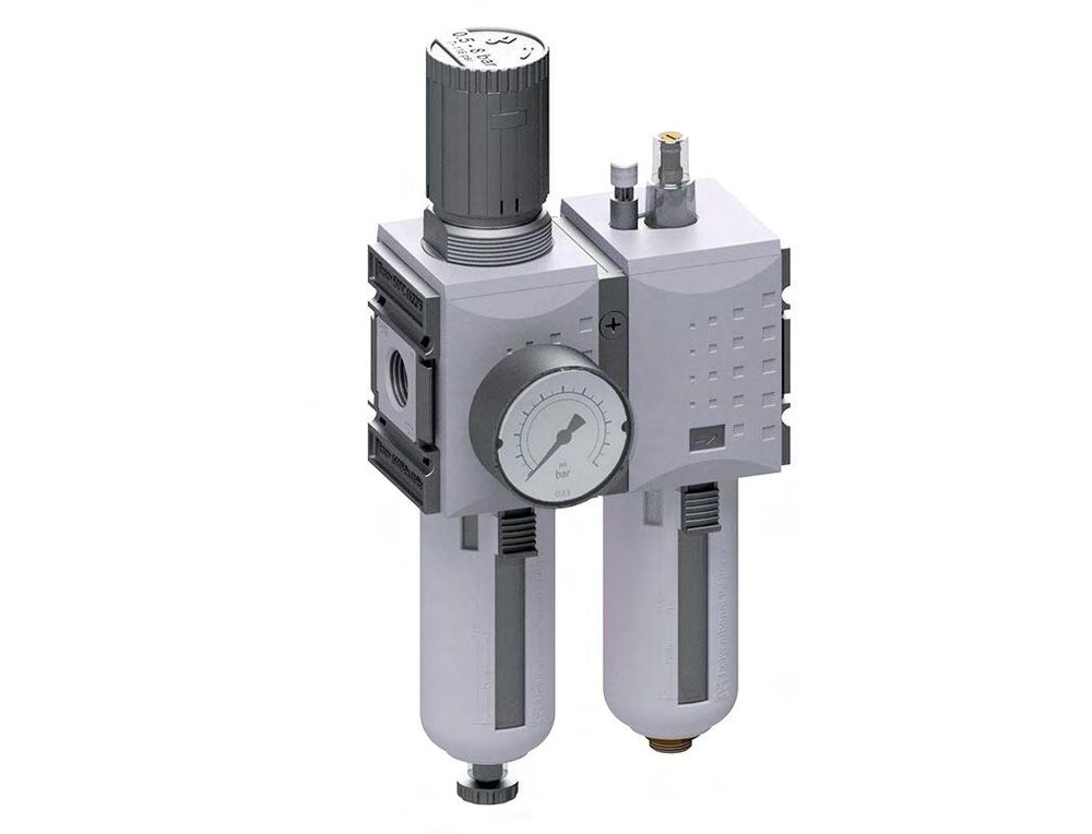 FRL 2-Part G3/8'' 3500 l/min 0.5-8.0bar/7-116psi Auto Polycarbonate Futura 2