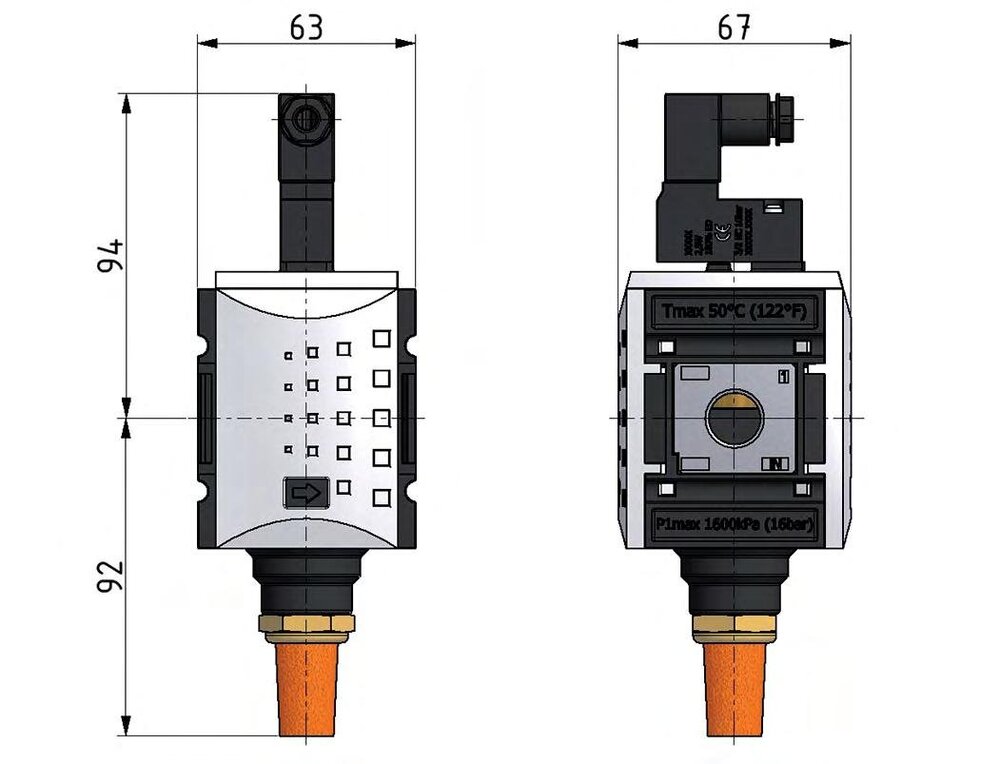 Válvula 3/2 G1/2 24VAC 4300 l/min Futura 2