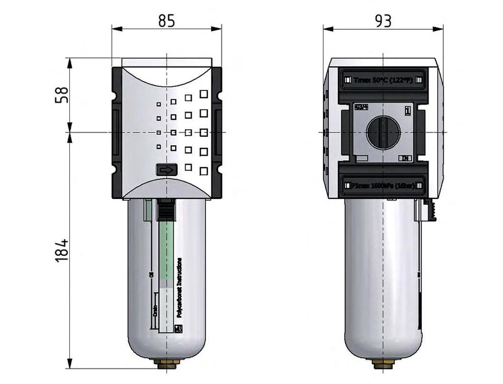 Activated Carbon Filter G1'' 2500 l/min Without Drainage Metal Futura 4