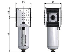 Filtro 5micrones G1'' 8000l/min Semi-Auto Metal Futura 4