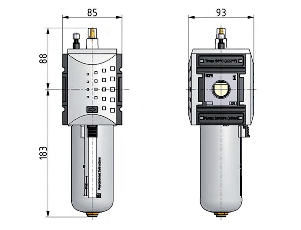 Lubricador G3/4'' de policarbonato Futura 4