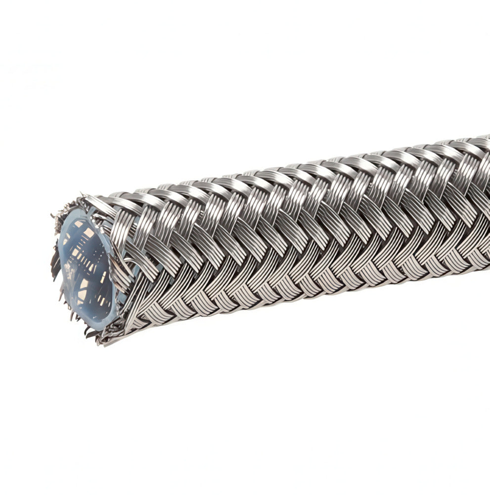 Teflon chemical resistant hose with steel braiding 6.45 mm (ID) 25 m