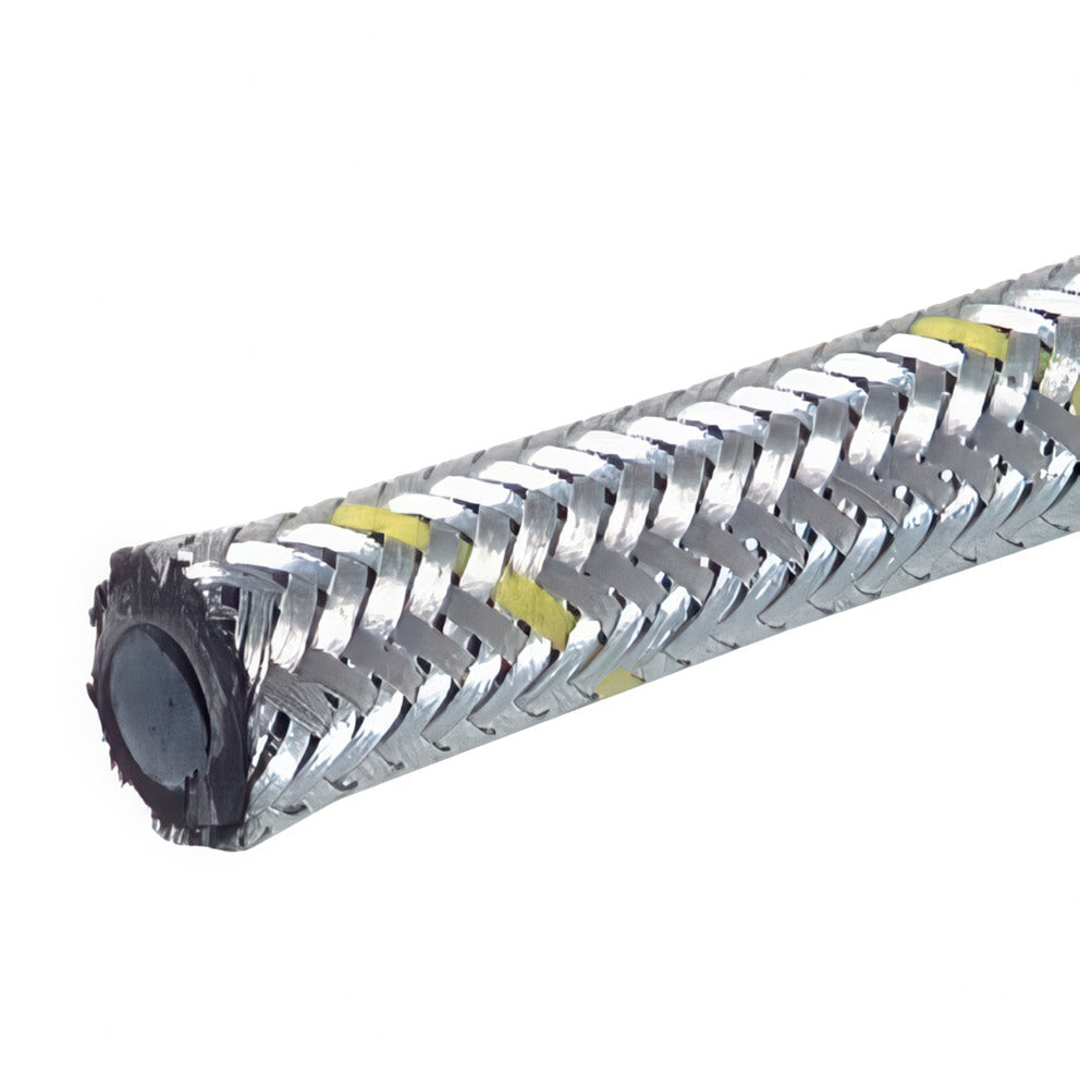 Oil & fuel hose with zinc plated steel braiding 22x30 mm 1 m