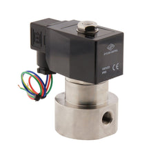 Válvula solenoide HP-IA 1/4'' acero inoxidable PTFE de alta presión 0,5-90bar 230V AC