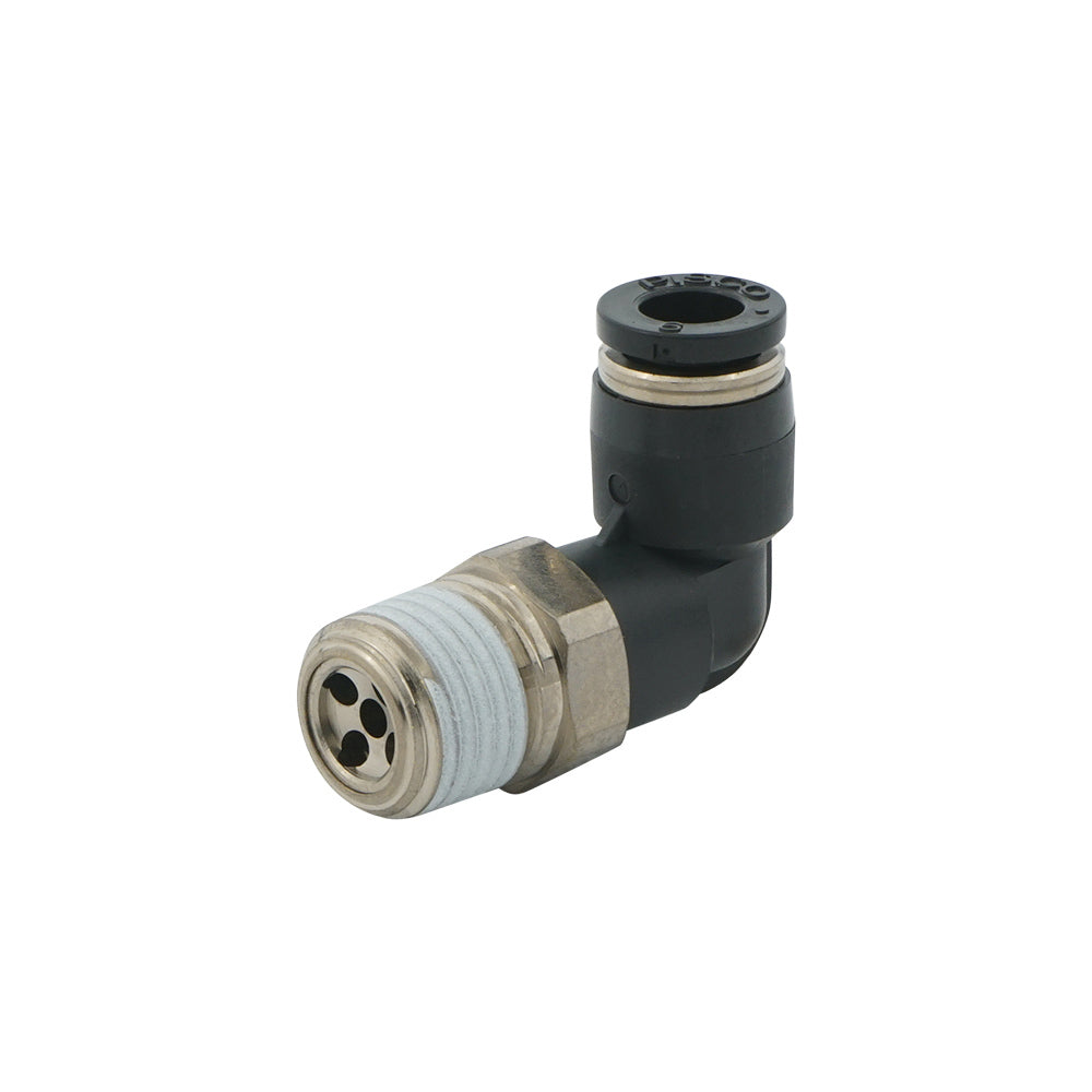 IN 6mm x OUT R1/4" Angled 1.8mm Orifice Meter-In Check Valve