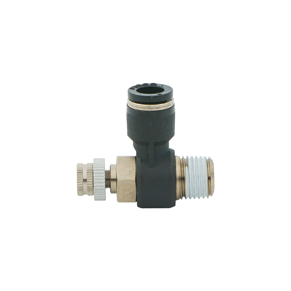 3/8" - R1/4" Elbow Pneumatic Needle Valve