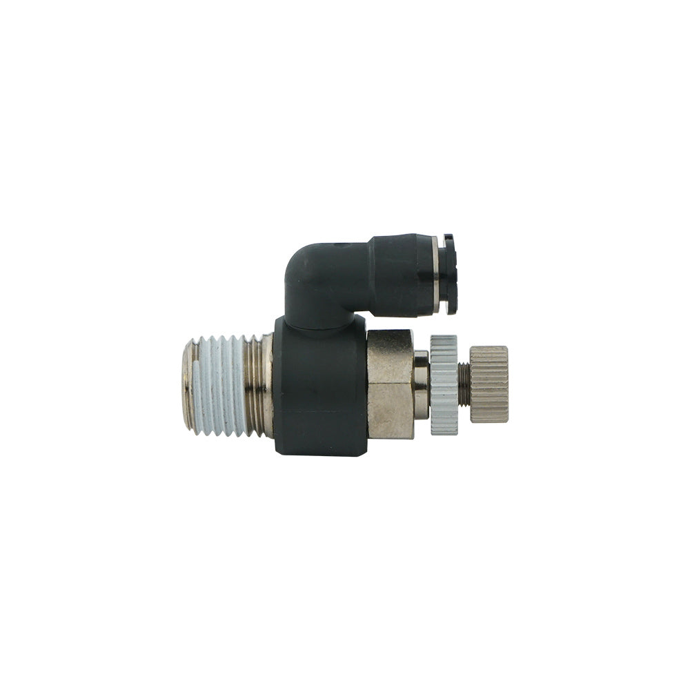 Válvula reguladora de caudal giratoria R1/8" - 8mm Meter-Out