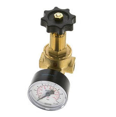 Reductor de Presión de Agua y Aire Latón G1/4'' 2,5 L/min 0,5-6 bar/7-87psi