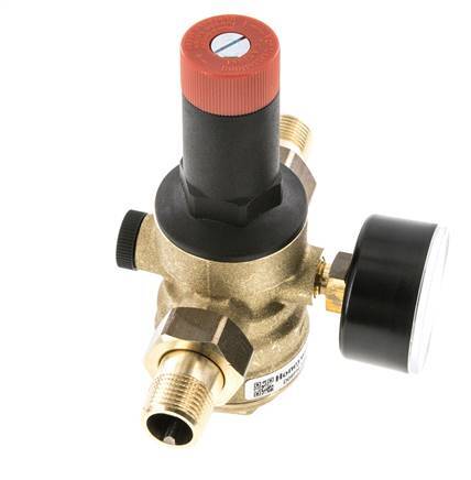 Filter Pressure Reducer Brass R1/2'' 40 l/min 1.5-12 bar/22-174psi Drinking Water