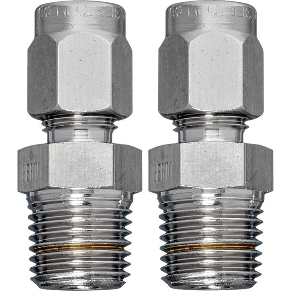 Conector de tubo de latón 6 mm a G 1/4'' rosca exterior [2 Piezas]