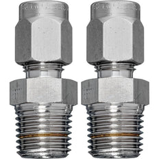 Conector de tubo de latón 6 mm a G 1/4'' rosca exterior [2 Piezas]