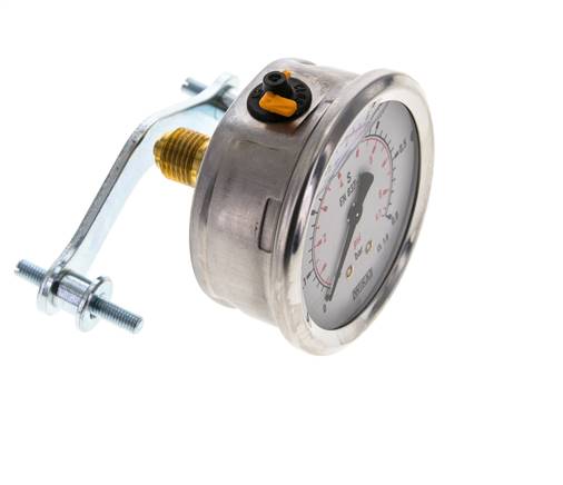 Manómetro de glicerina G1/4 conexión trasera 0 a 0,6 bar 63mm WIKA