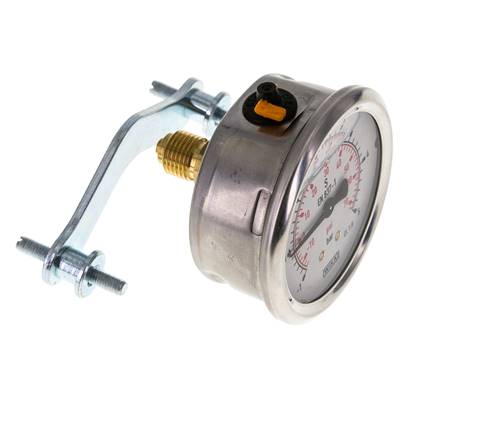 Manómetro de glicerina G1/4 conexión trasera -1 a 5 bar 63mm WIKA