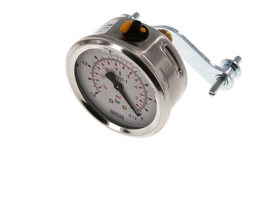 Manómetro de glicerina G1/4 conexión trasera -1 a 0 bar 63mm WIKA
