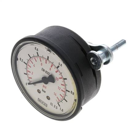 Manómetro de glicerina de plástico G1/4 conexión trasera 0 a 1 bar 63mm WIKA