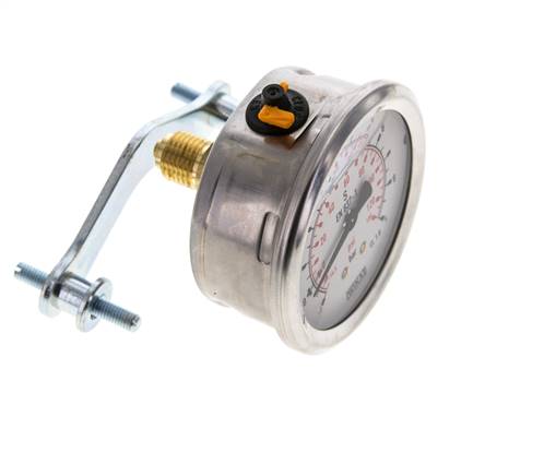 Manómetro de glicerina G1/4 conexión trasera -1 a 9 bar 63mm WIKA