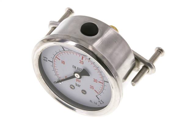 Manómetro de glicerina G1/4 conexión trasera 0 a 2,5 bar 63mm