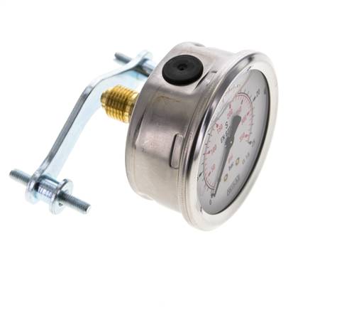 Manómetro de glicerina G1/4 conexión trasera 0 a 25 bar 63mm WIKA